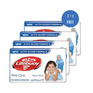Lifebuoy Soap Bar Mild Care 115G 3+1 Free