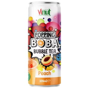 Vinut Popping Boba Bubble Tea Peach 320Ml