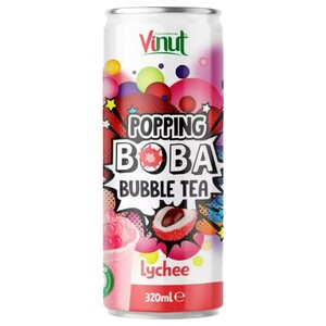 Vinut Popping Boba Bubble Tea Lychee 320Ml