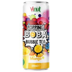 Vinut Popping Boba Bubble Tea Mango 320Ml