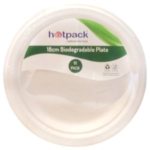 Hotpack Biodegradable Plate 10 Pieces 18Cm