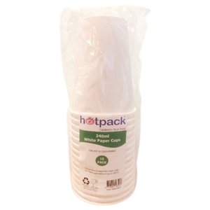 Hotpack Paper Cup White 340Ml 15 Pieces