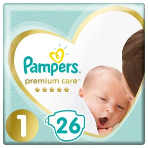 Pampers Premium Care Size 1 Newborn 26 Pieces