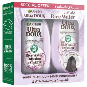 Ultra Doux Shampoo Rice Water 400Ml + Conditioner 360Ml