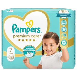 Pampers Premium Care Size 7 Extra Large 32 Pieces