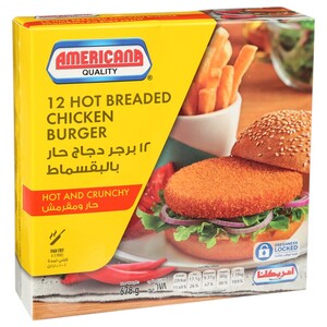 Americana 12 Hot Breaded Chicken Burger Hot And Crunchy 678G