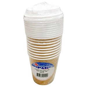 Ipak Paper Hot Cup With Lid 10 Pieces 237Ml