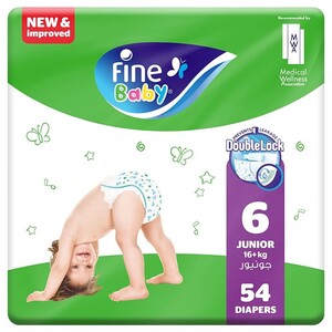 Fine Baby Diaper Green Size 6 Mega Pack 54 Pieces
