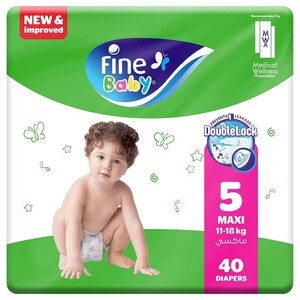 Fine Baby Diaper Jumbo Pack Size 5 Maxi 40 Pieces