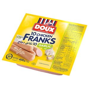Doux Chicken Franks Garlic 400G