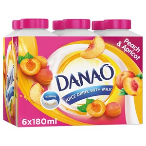 Danao Juice Drink With Milk Peach & Apricot 180Ml X6