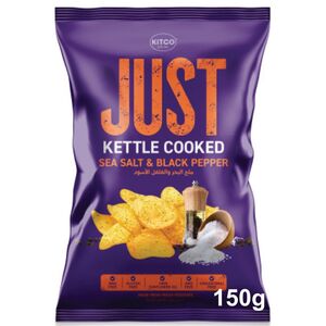 Kitco Kettle Cooked Potato Chips Sea Salt & Black Pepper 150G