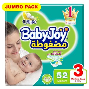 Baby Joy Diapers Jumbo Size 3 Medium 52 Pieces