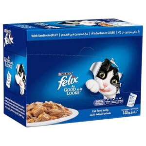 Felix Cat Food Adult Sardine In Jelly 85G X12