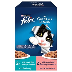 Felix Cat Food Tuna & Salmon In Jelly 4 Pieces 85G