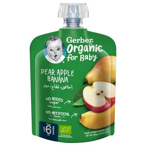 Gerber Baby Food Organic Pear Apple Banana 90G