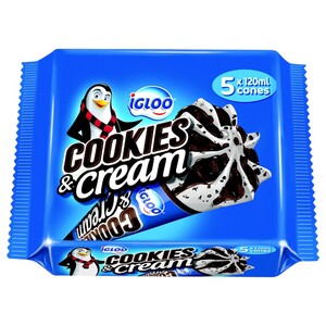 Igloo Ice Cream Cones Cookies & Cream 120Ml X5