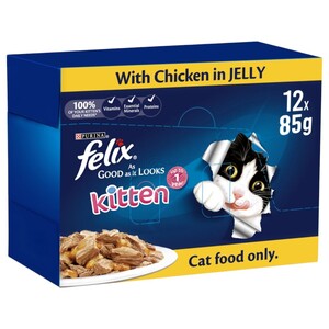 Felix Cat Food Kitten Chicken In Jelly 85G X12