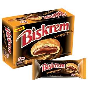 Ulker Biskrem Cookies Filled With Caramel Cream 36G X12