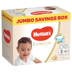 Huggies Diapers Extra Care Size 3 Jumbo Box 96 Pieces