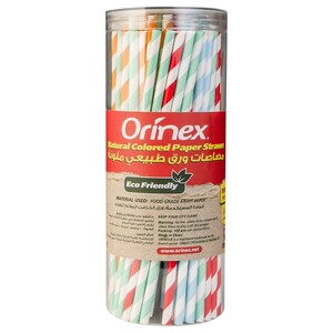 Orinex Natural Colored Paper Straws 100 Pieces