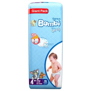 Bambi Baby Diapers Giant Pack Size 4+ 46 Pieces