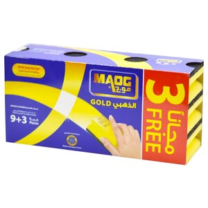 Maog Gold Sponge With Scourer 12 Pieces