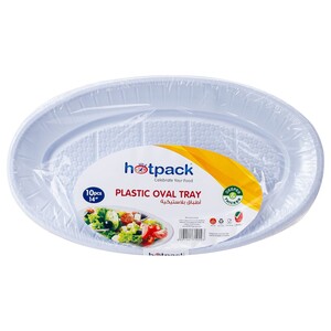 Hotpack Plastic Oval Tray 10 Pieces
