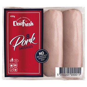 Dewfresh Pork Sausages 8 Pieces 450G