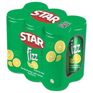 Star Fizz Soft Drink Lemon & Lime 300Ml X6