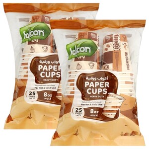 Falcon Paper Cup Hd 25 Pieces 8Oz X2