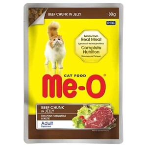 Me-O Pouch Adult Beef Chunk In Jelly 80G