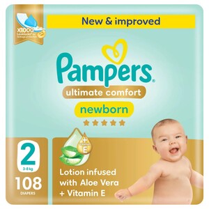 Pampers Baby Diaper Premium Care Taped Size 2 108 Pieces