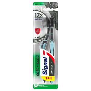 Signal Toothbrush Sensisoft Charcoal 2 Pieces