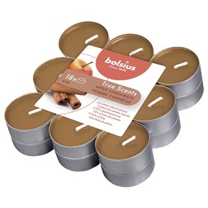 Bolsius Tealight Candles True Scents Apple Cinnamon 18 Pieces
