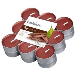 Bolsius Tealight Candles True Scents Oud Wood Scented 18 Pieces