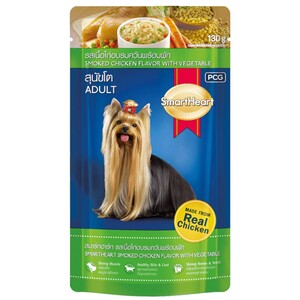 Smartheart Pouch Dog Food Smoked Chicken With Vegetable 130G