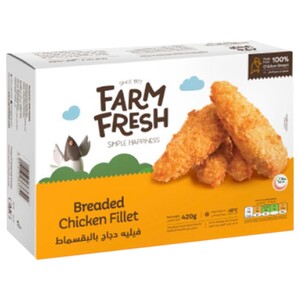 Farm Fresh Frozen Breaded Chicken Fillet 420G