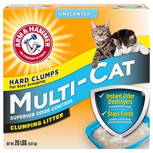 Arm & Hammer Multi-Cat Clumping Litter Unscented 9.07Kg