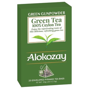 Alokozay Green Tea Gunpowder Pyramid Tea Bags 20 Bags 50G