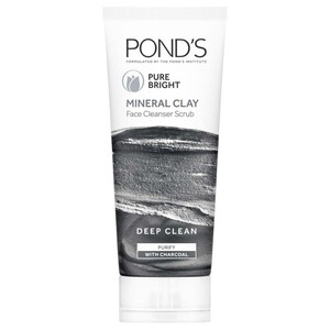 Pond's Facial Cleanser Scrub Pure Bright Clay 90G