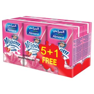 Almarai Nijoom Strawberry Milk 150Ml 5 + 1 Free