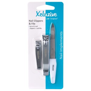 Xcluzive Set Of 2 Nail Clippers + Nail File In