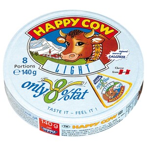 Happy Cow Processed Cheese 8 Portions Low Fat 140G