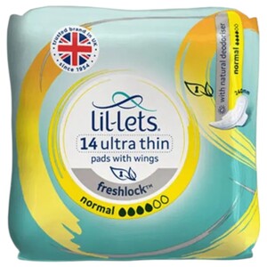 Lil-Lets Sanitary Pads With Wings Normal Ultra 14 Pieces