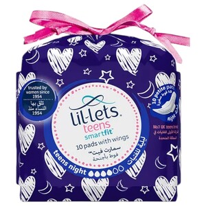 Lil-Lets Sanitary Pads With Wings Teens Night 10 Pieces