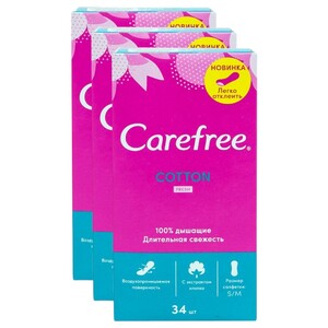 Carefree Fresh Scent 34 Pads X3