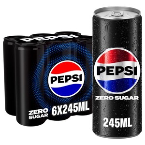 Pepsi Carbonated Soft Drink Can Zero Sugar 245Ml X6