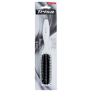Trisa Hair Brush Rectangle Rubber Cushion Plastic Pins