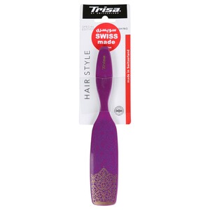 Trisa Hair Brush Rectangle Rubber Cushion Plastic Pin